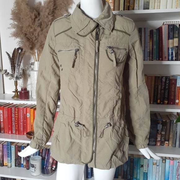 G.E.T. Outerwear Zip-Up Adjustable Waist Many Pockets Jacket P3653 - Picture 2 of 13